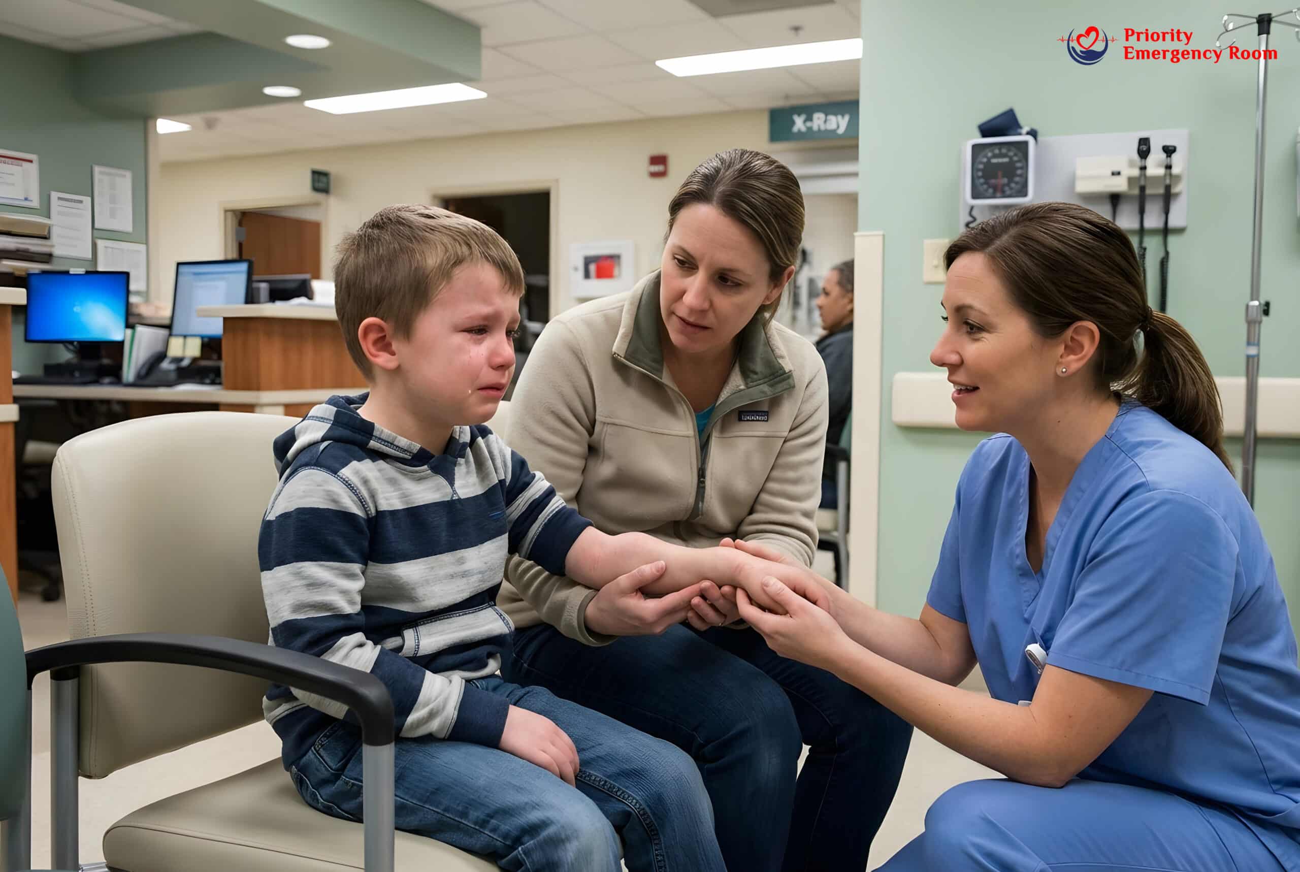 Child with severe pain and high fever