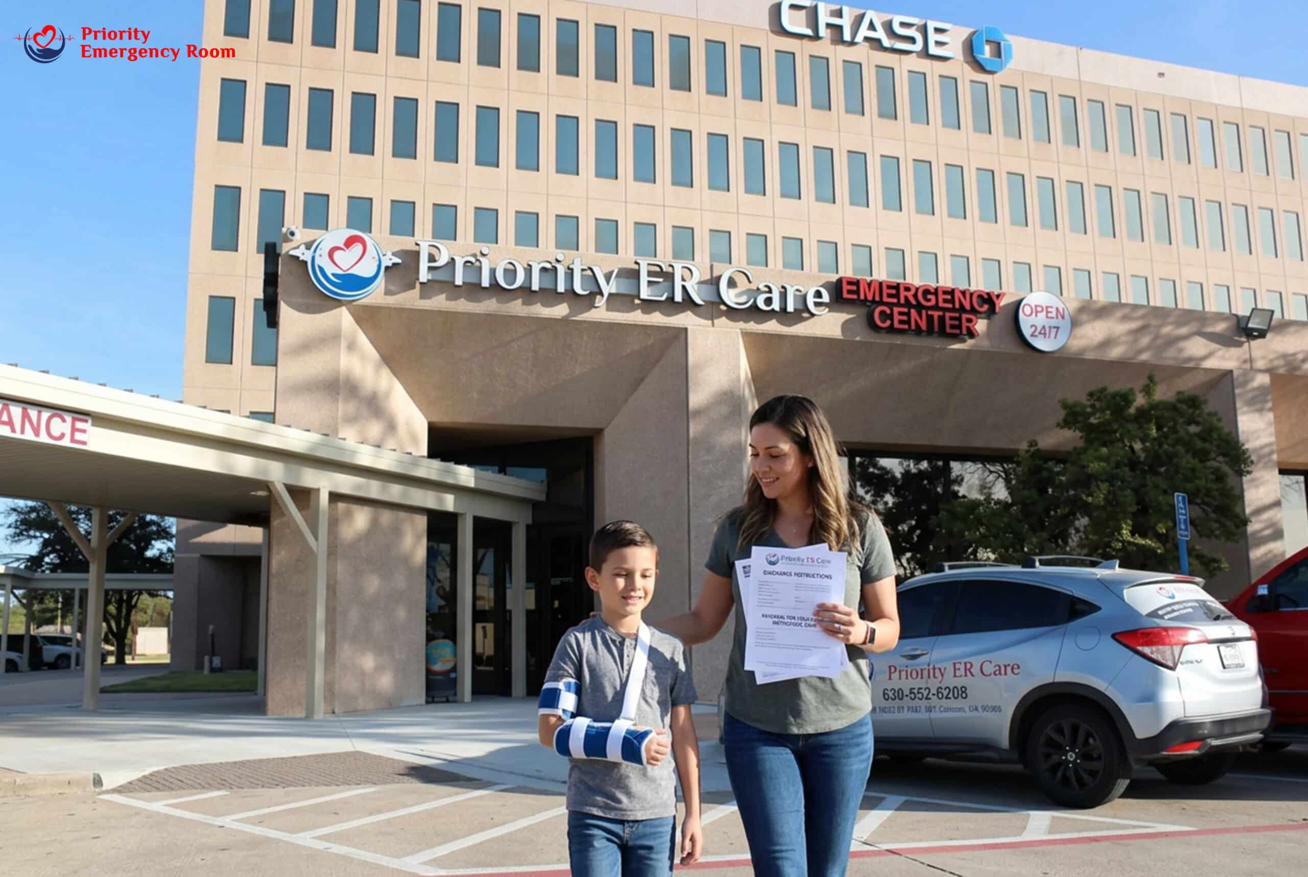 Broken bone requiring X-ray at emergency room