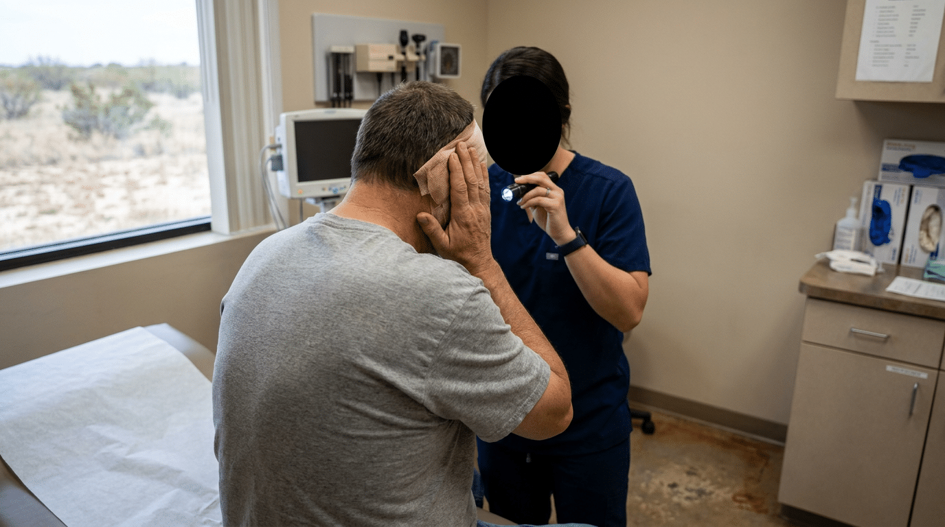 Head injury examination in child