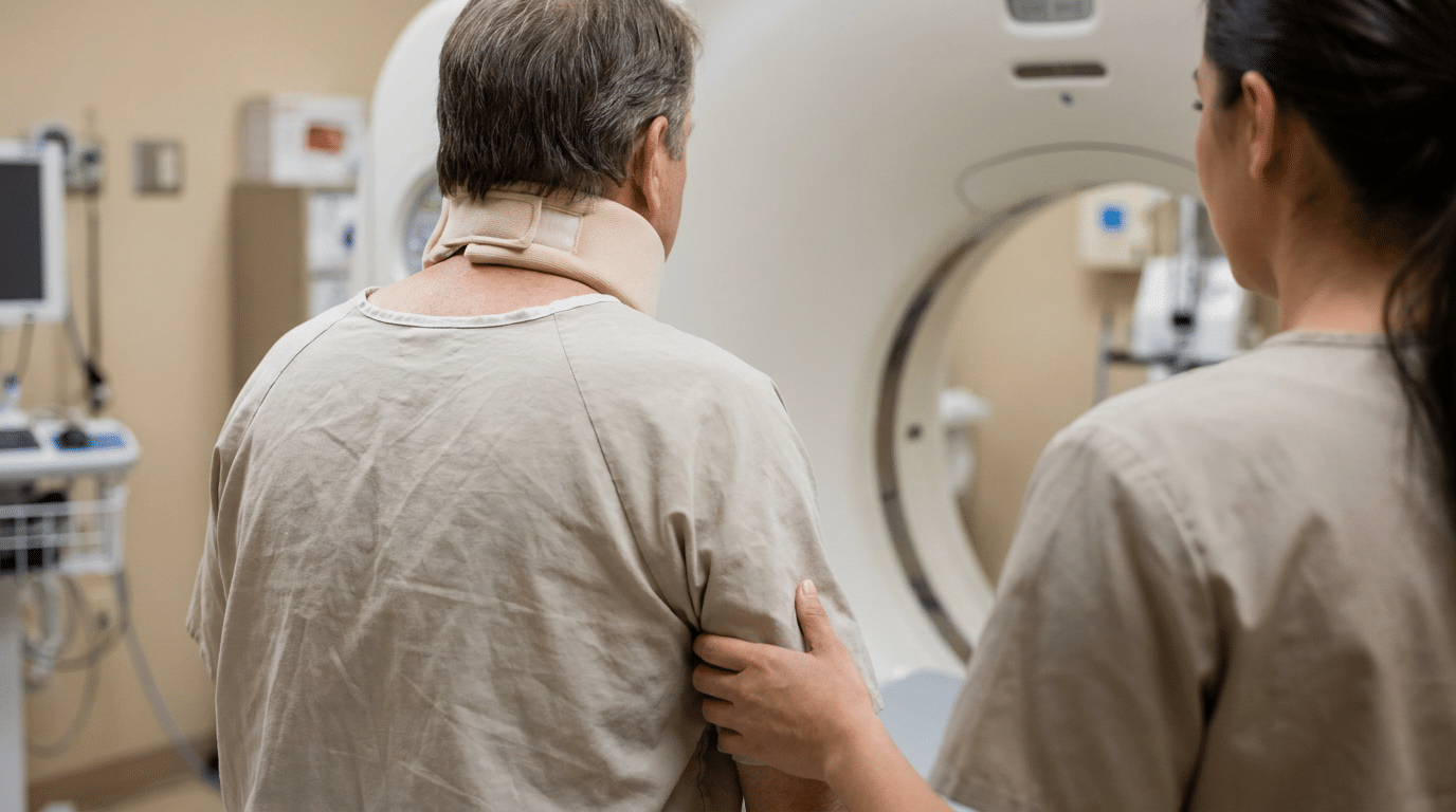 Child with head injury needing emergency CT scan
