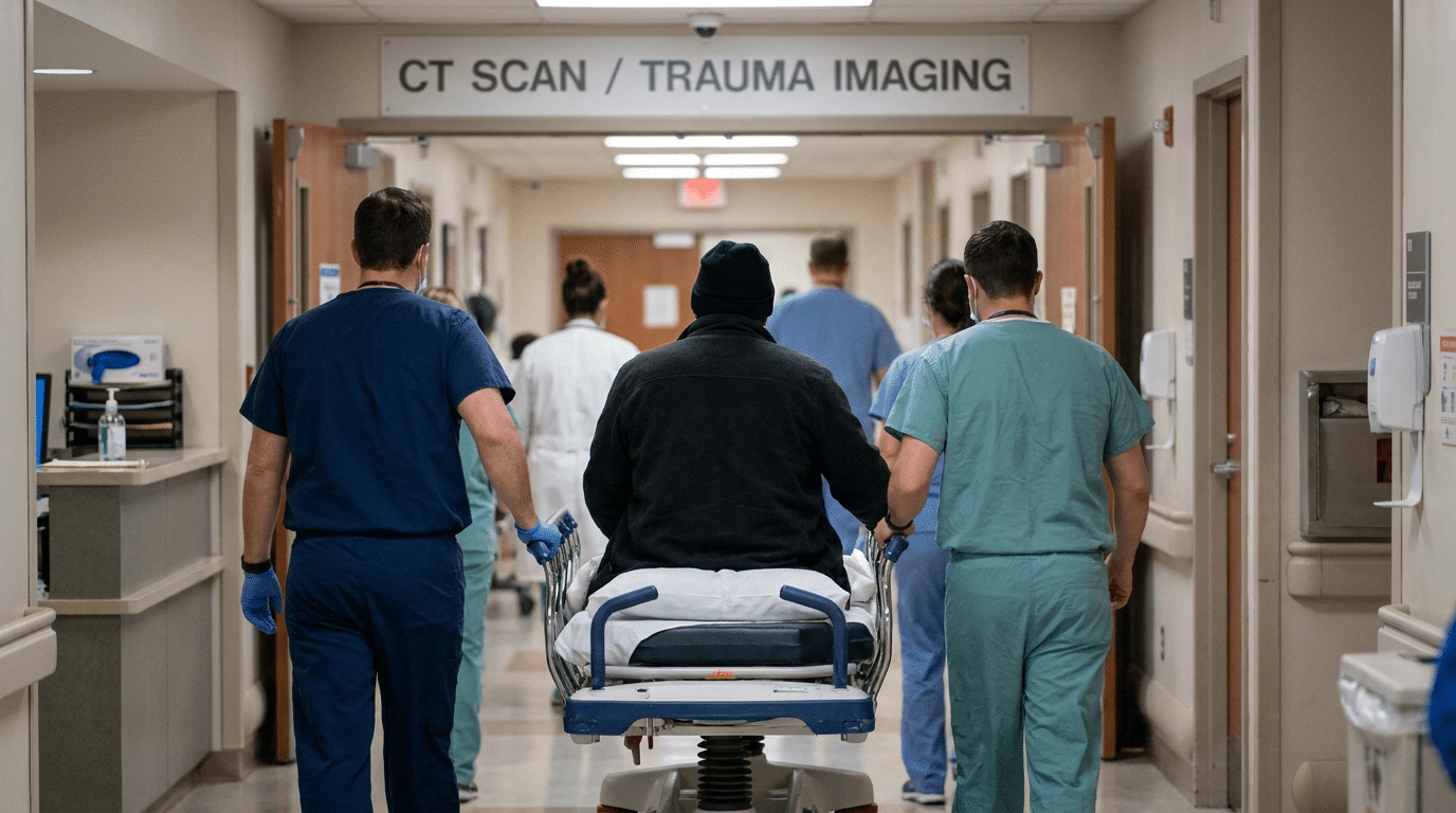 Severe trauma needing emergency CT