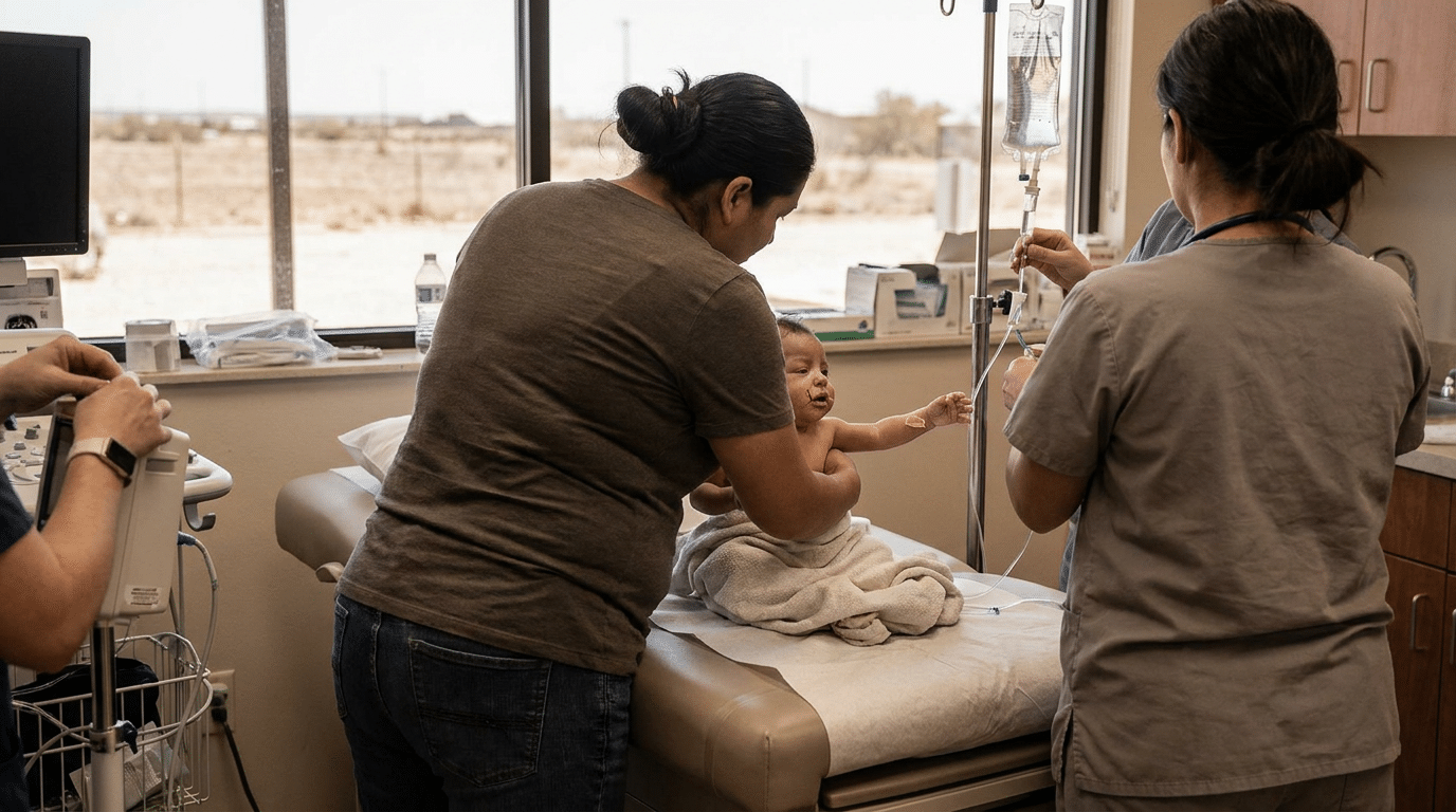 High fever requiring IV treatment