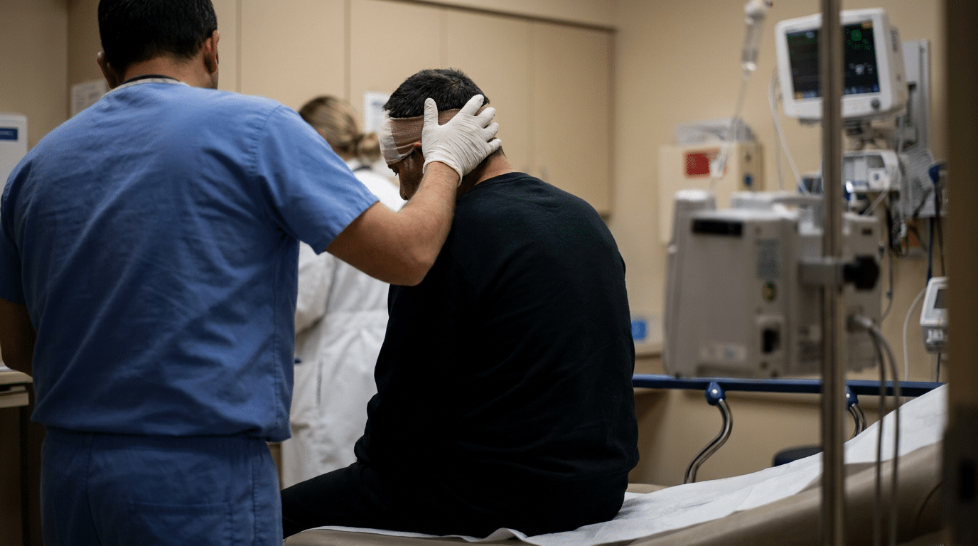 Head injury examination in child