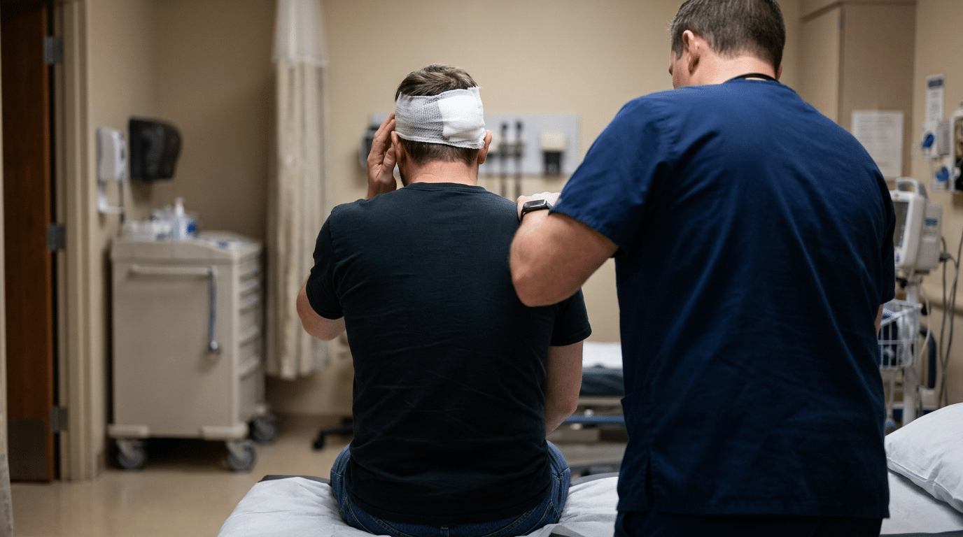 Head injury examination in child