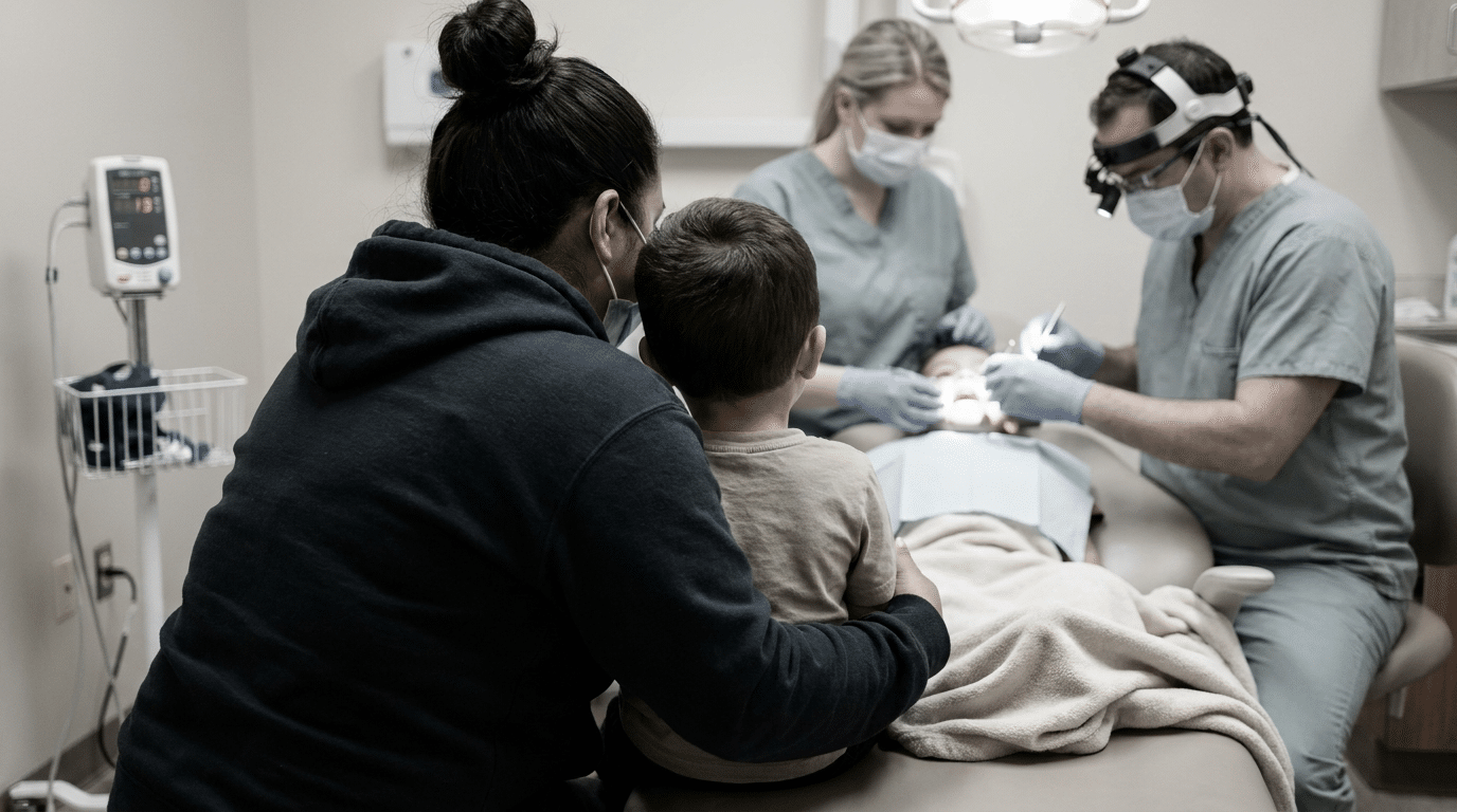 Dental trauma examination after facial injury
