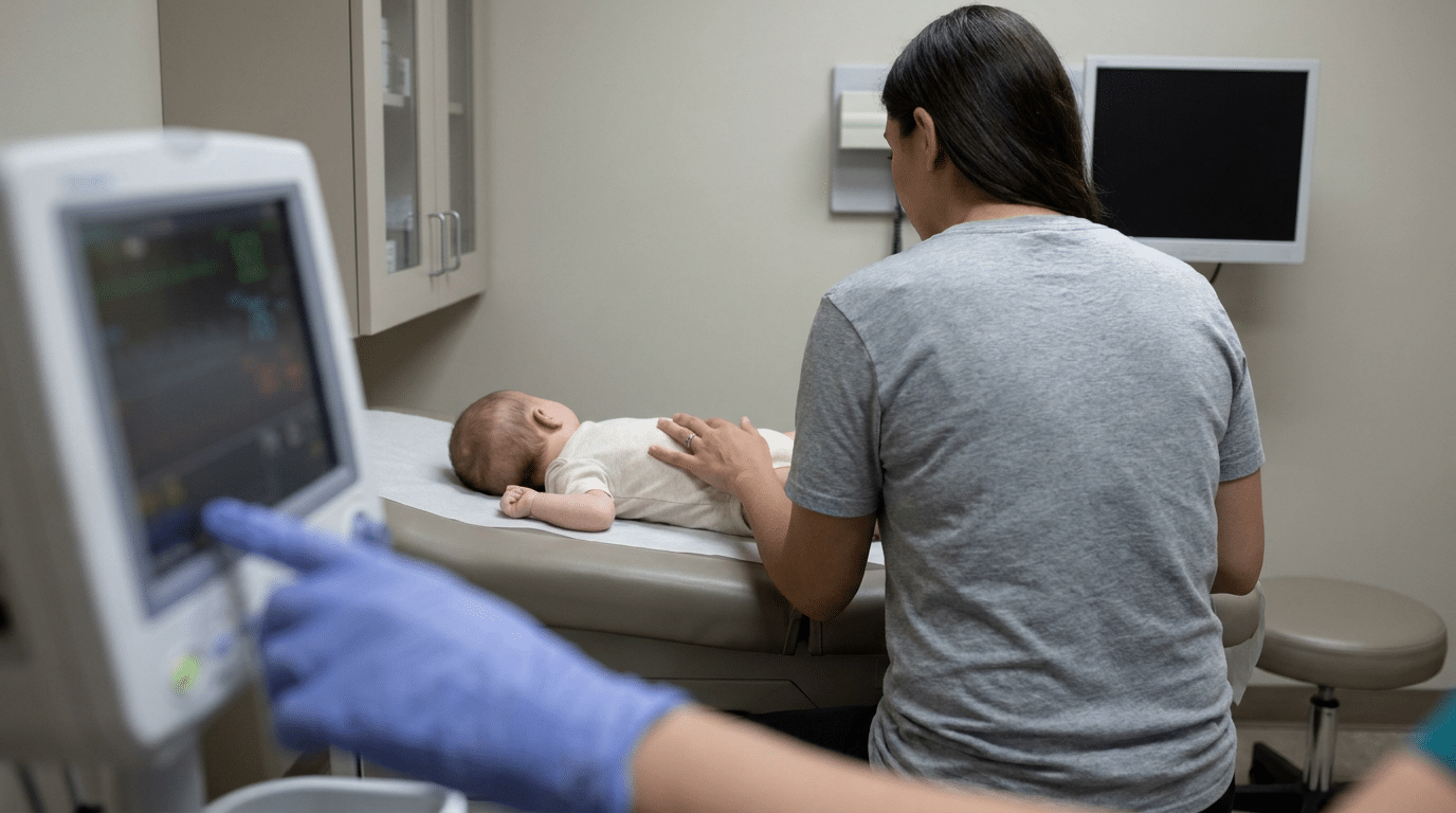 Child with high fever - thermometer showing dangerous temperature