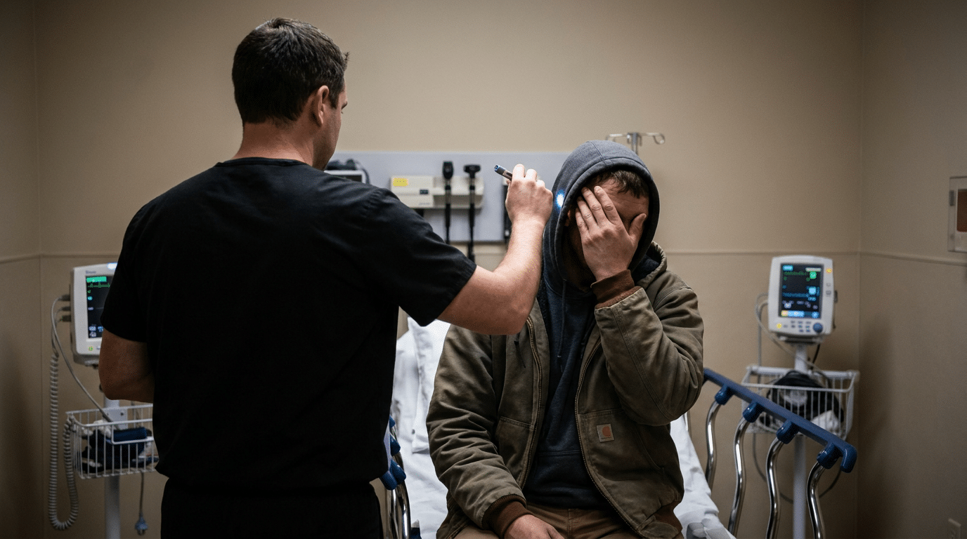 Head injury examination in child