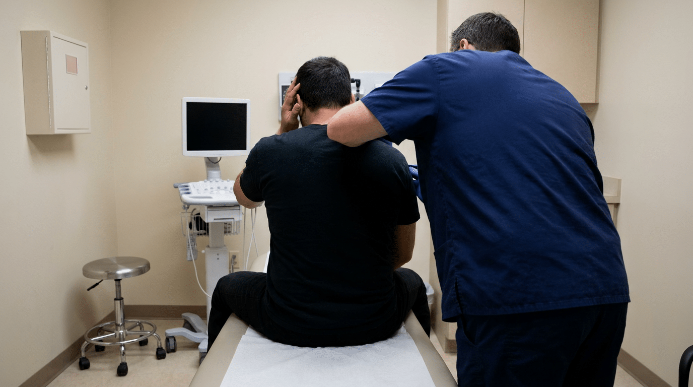 Head injury examination in child