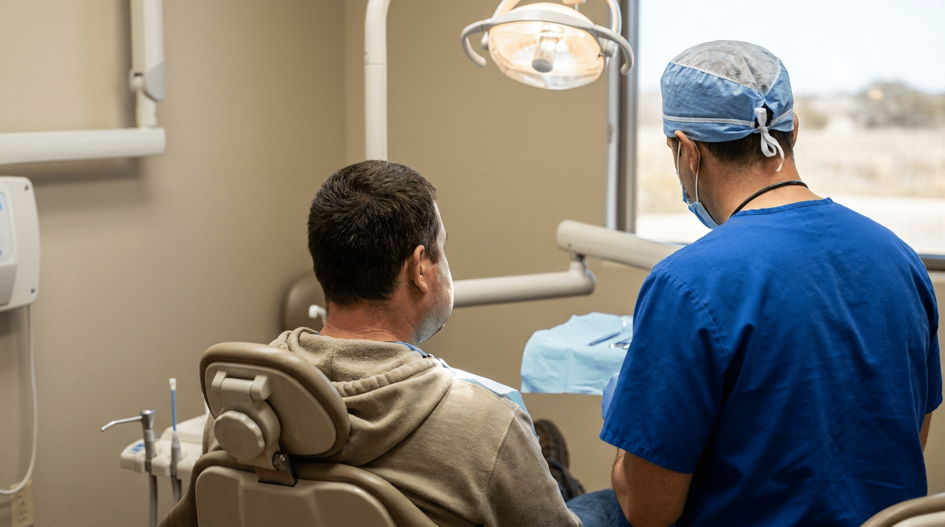 Spreading facial swelling from dental abscess