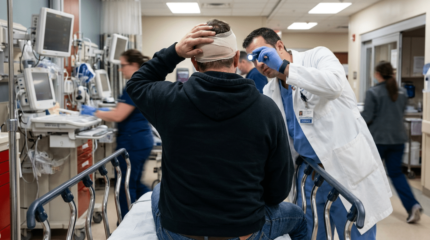Head injury examination in child