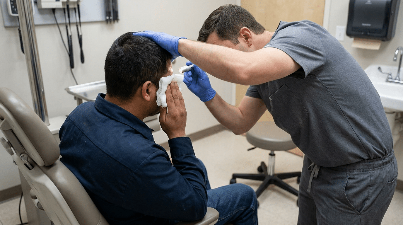 Child with sudden vision loss eye emergency
