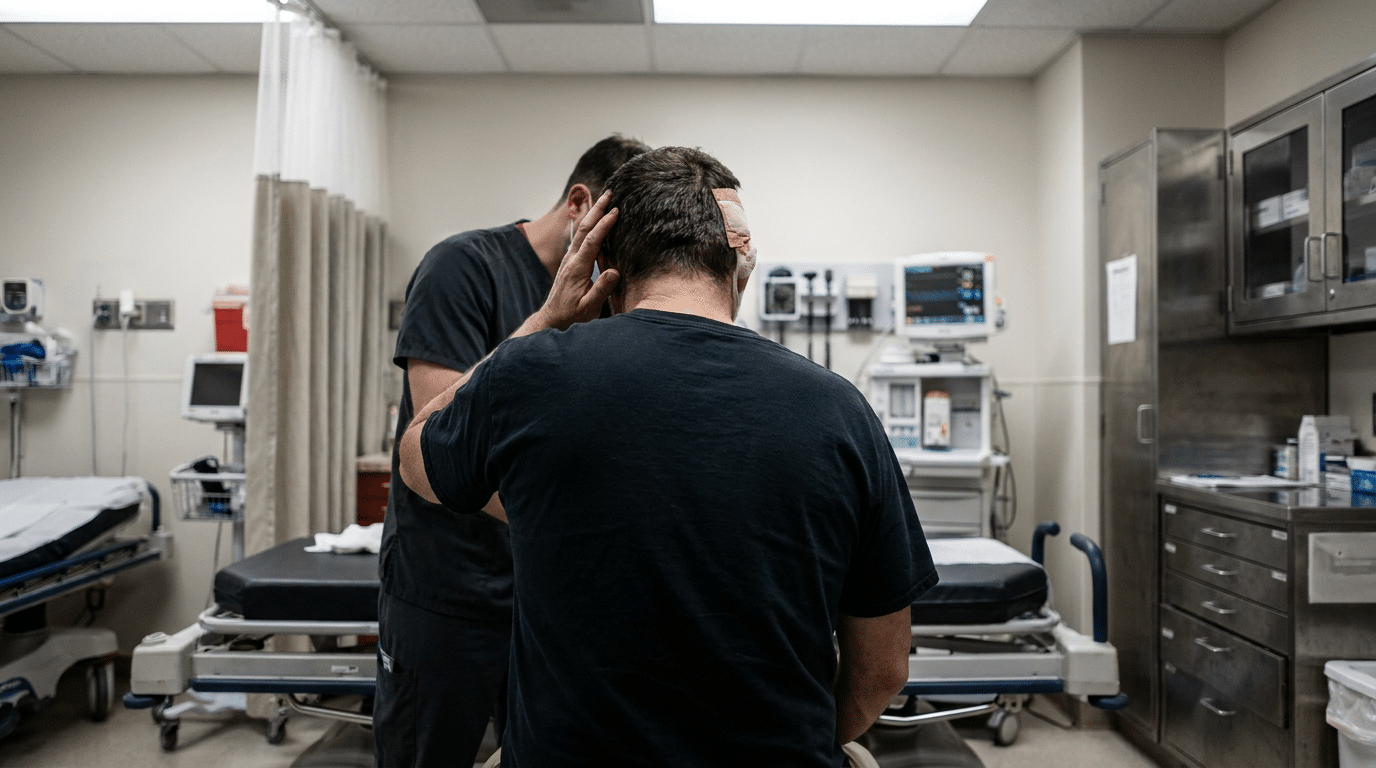 Head injury examination in child