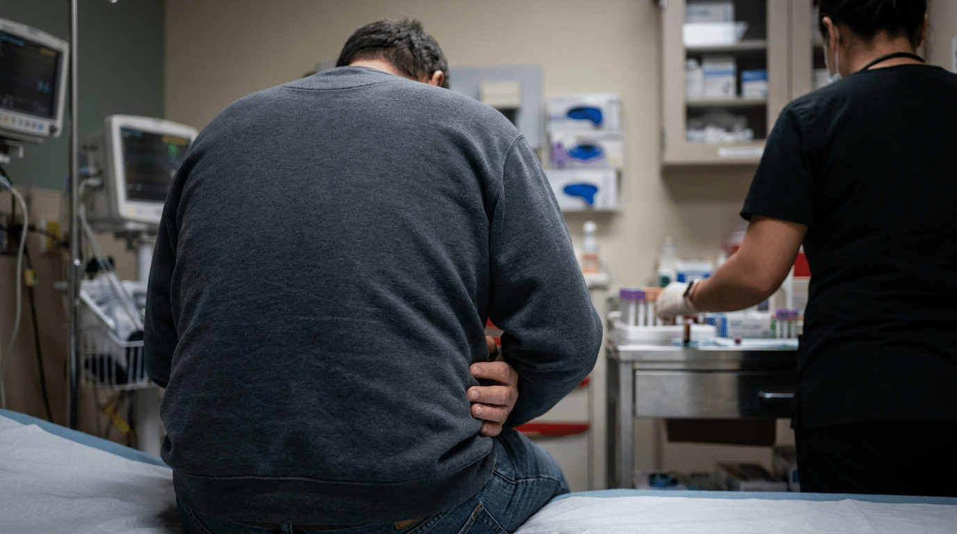 Child with severe abdominal pain needing emergency lab tests