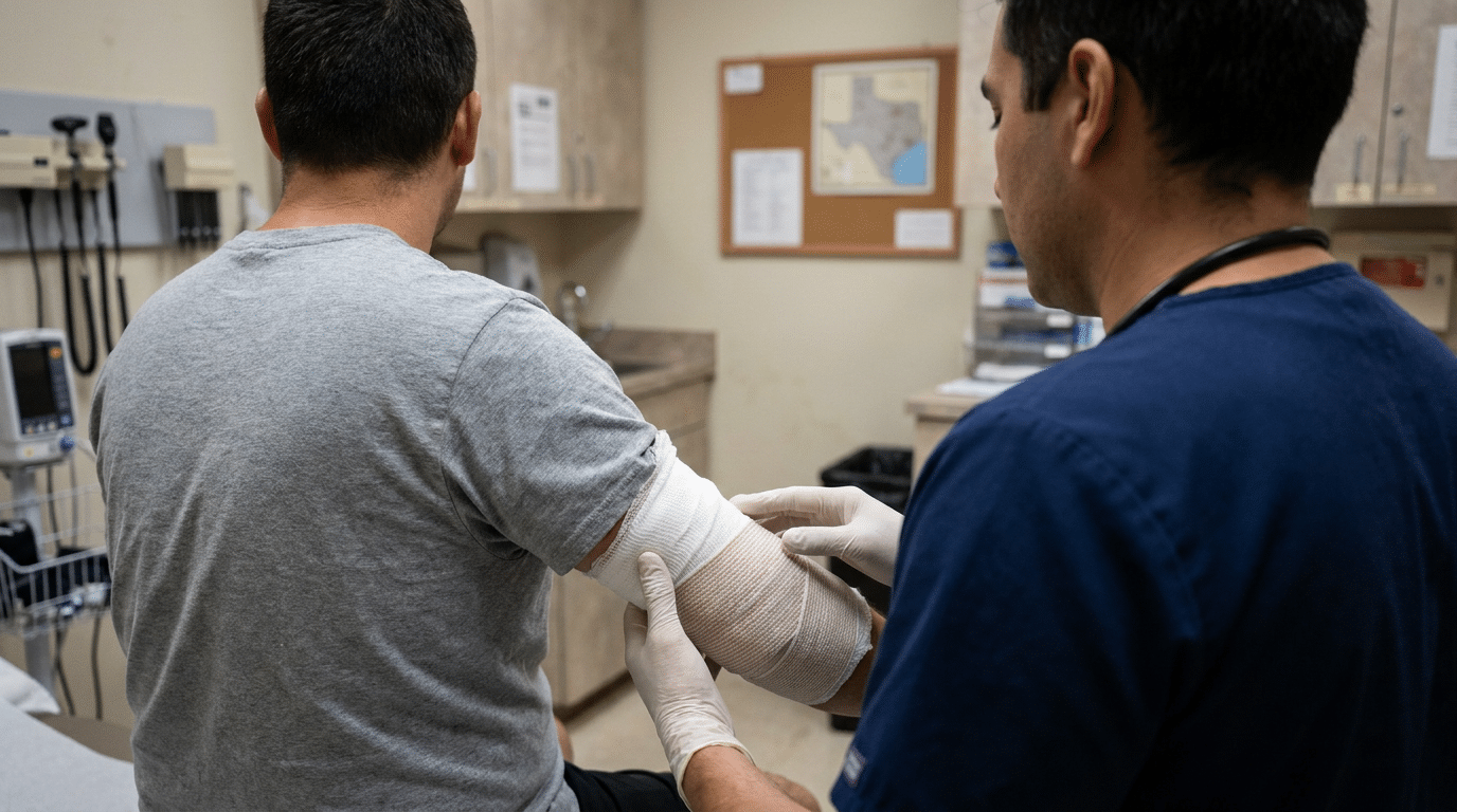 Deep laceration requiring emergency stitches