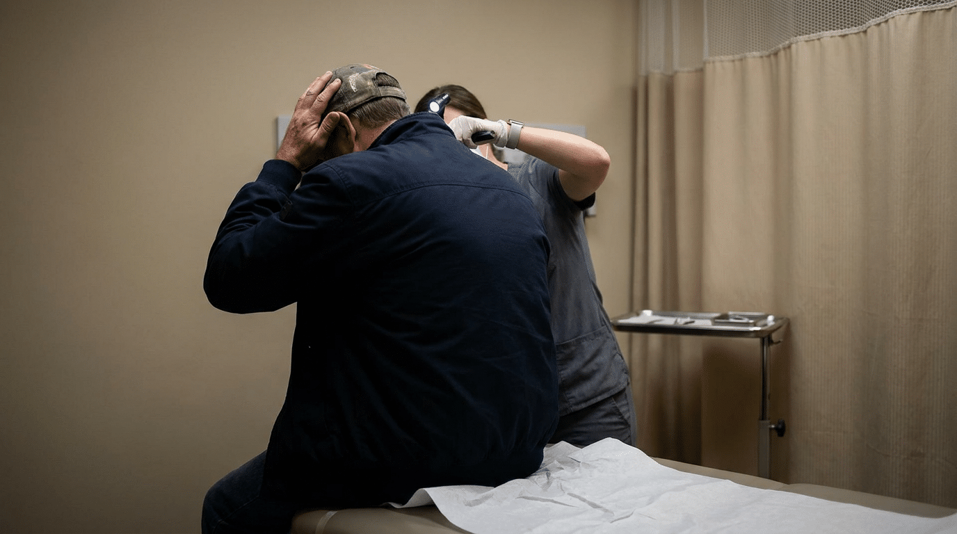 Head injury examination in child