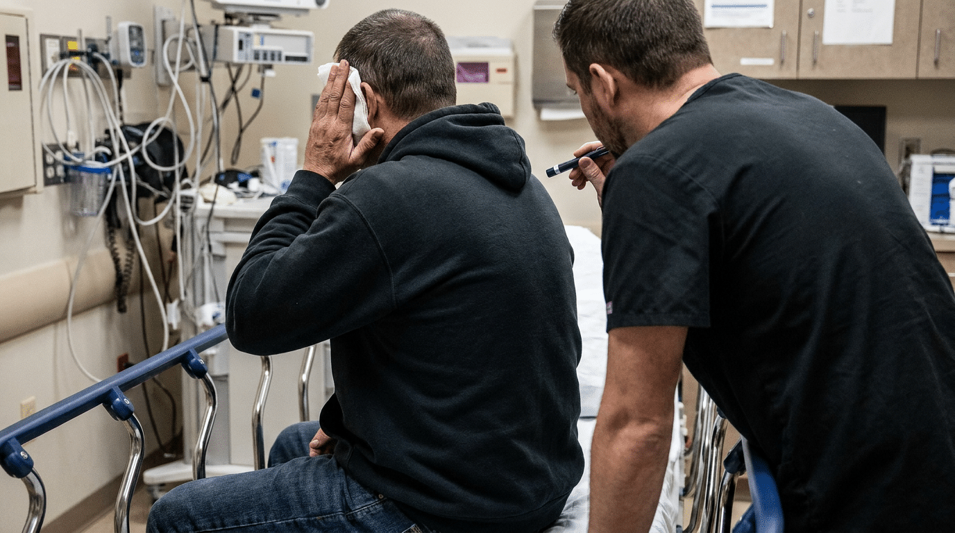Head injury examination in child