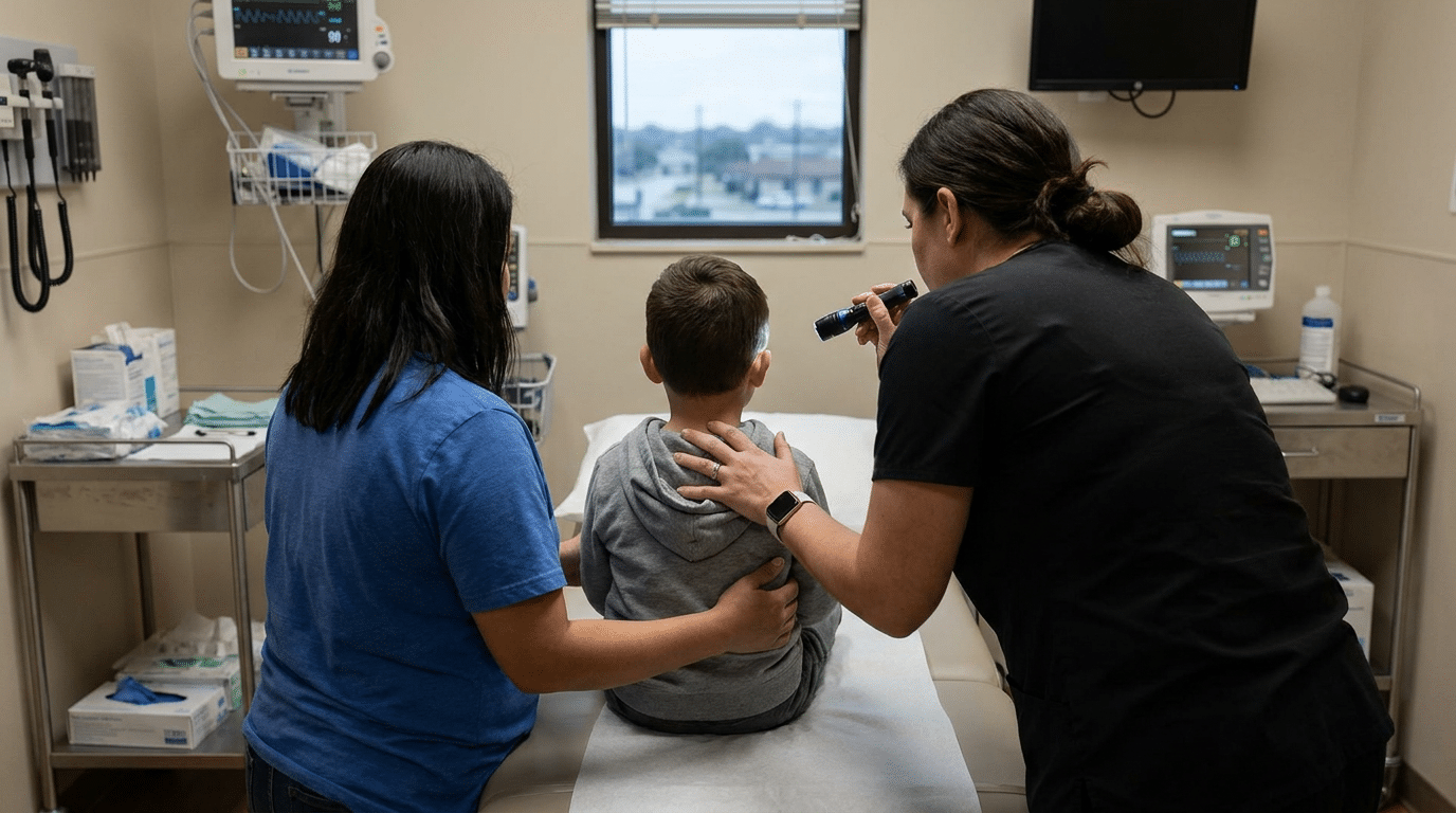 Head injury examination in child