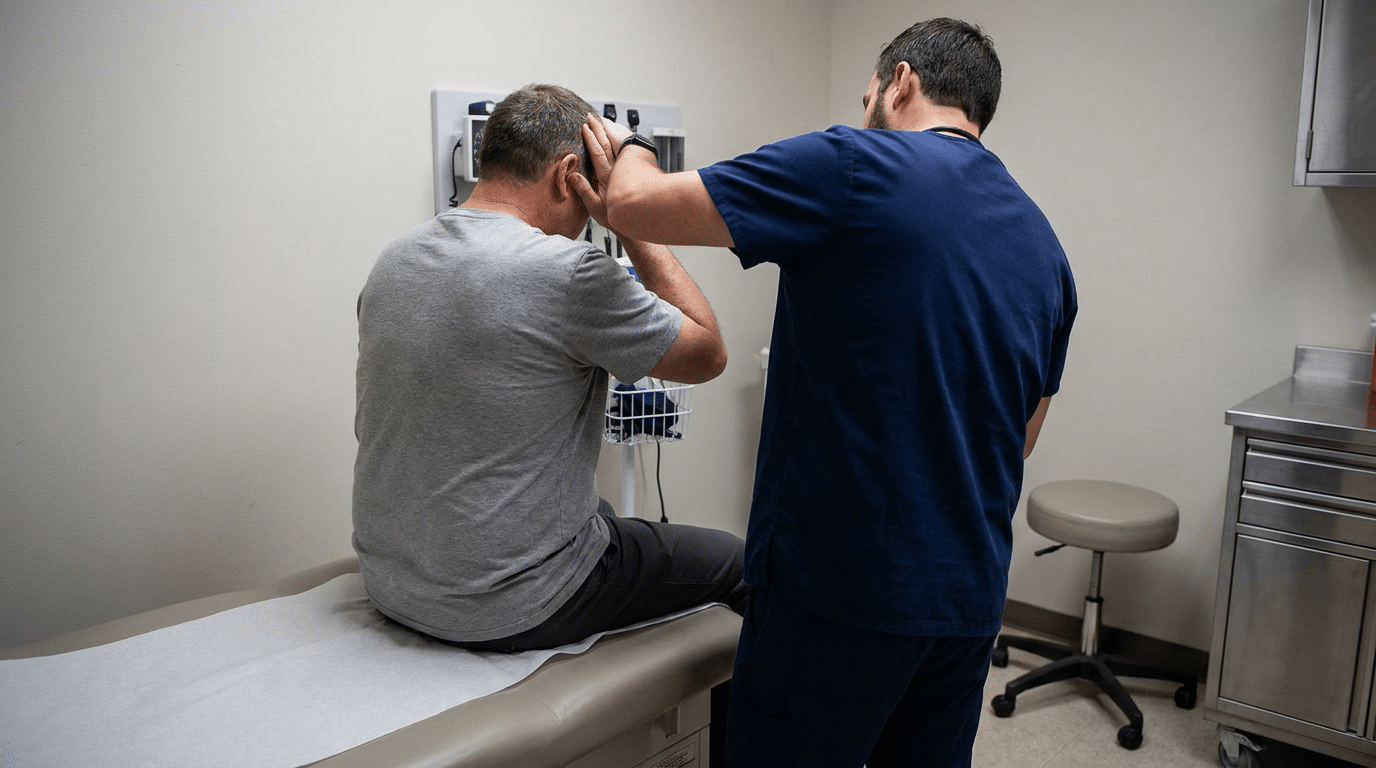 Head injury examination in child