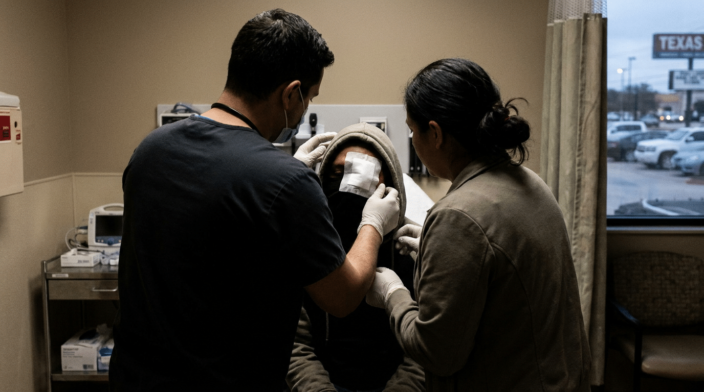 Facial wound needing scar-minimizing wound care